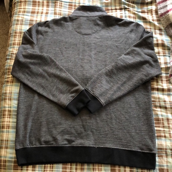 Van Heusen Zip Up Mens Sweater XL Grey/Black NWOT - Picture 2 of 11